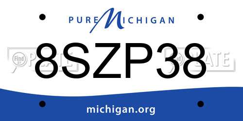 8SZP38 Michigan License Plate