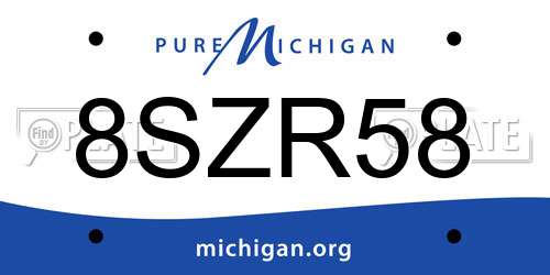8SZR58 Michigan License Plate
