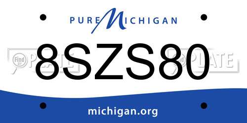 8SZS80 Michigan License Plate