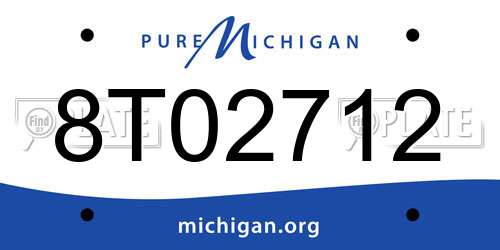 8T02712 Michigan License Plate