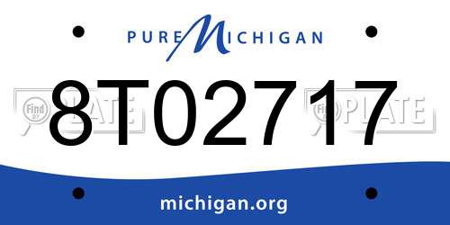 8T02717 Michigan License Plate