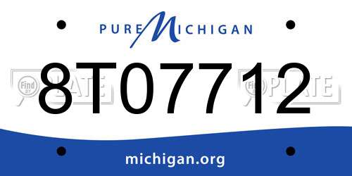 8T07712 Michigan License Plate