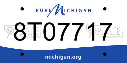 8T07717 Michigan License Plate