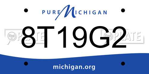 8T19G2 Michigan License Plate