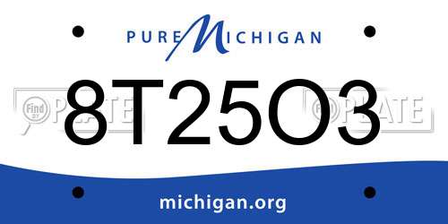 8T25O3 Michigan License Plate