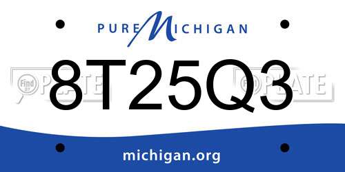 8T25Q3 Michigan License Plate