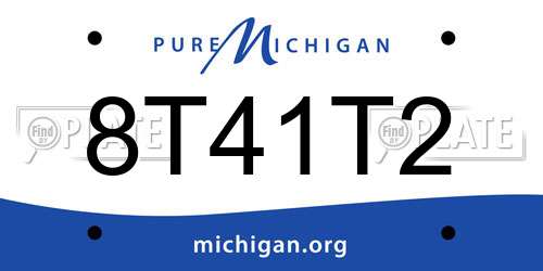 8T41T2 Michigan License Plate