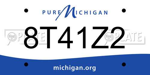 8T41Z2 Michigan License Plate