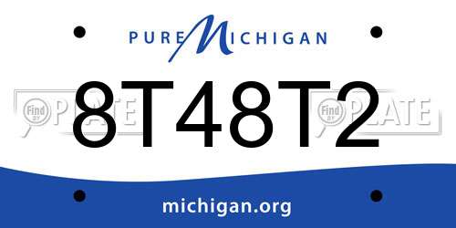8T48T2 Michigan License Plate