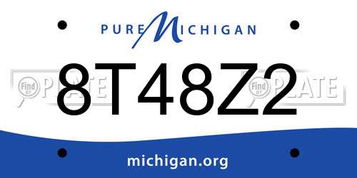 8T48Z2 Michigan License Plate