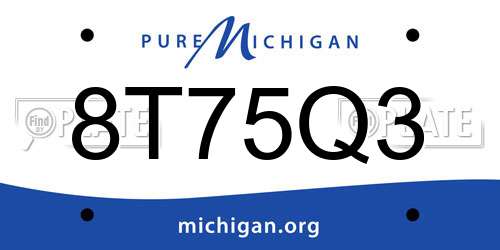8T75Q3 Michigan License Plate
