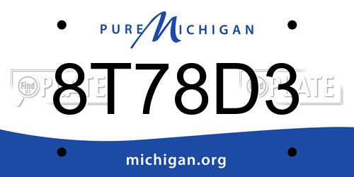 8T78D3 Michigan License Plate