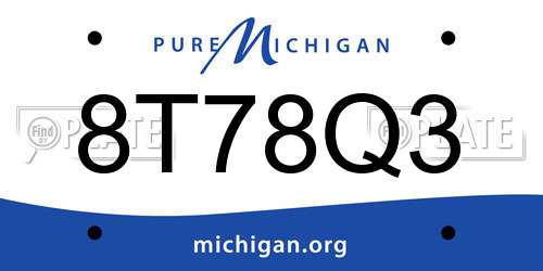 8T78Q3 Michigan License Plate