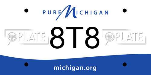 8T8 Michigan License Plate