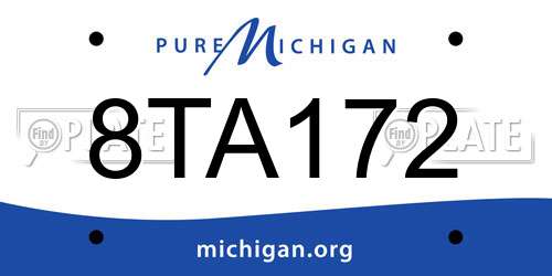 8TA172 Michigan License Plate