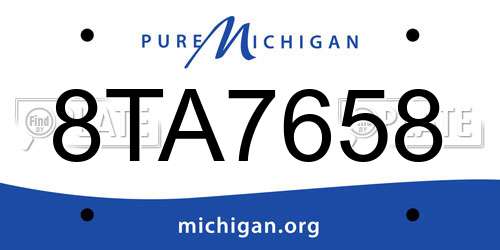 8TA7658 Michigan License Plate