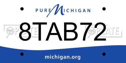 8TAB72 Michigan License Plate