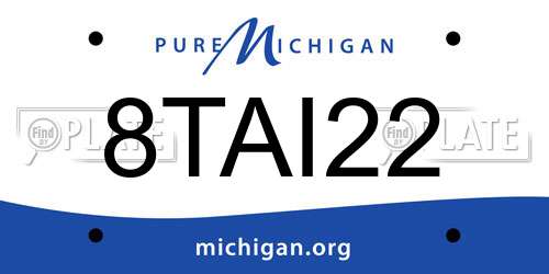 8TAI22 Michigan License Plate