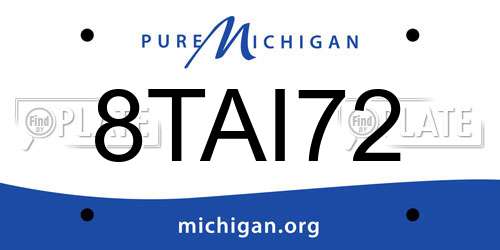 8TAI72 Michigan License Plate