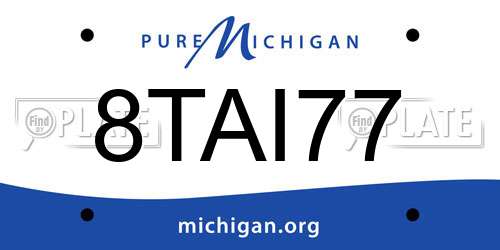 8TAI77 Michigan License Plate