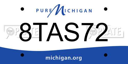 8TAS72 Michigan License Plate