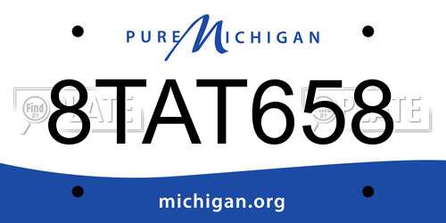 8TAT658 Michigan License Plate