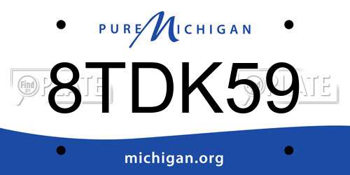 8TDK59 Michigan License Plate