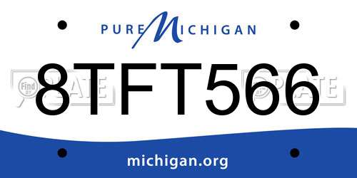 8TFT566 Michigan License Plate