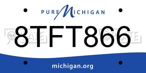 8TFT866 Michigan License Plate