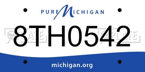 8TH0542 Michigan License Plate