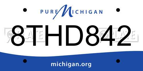 8THD842 Michigan License Plate