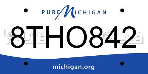8THO842 Michigan License Plate