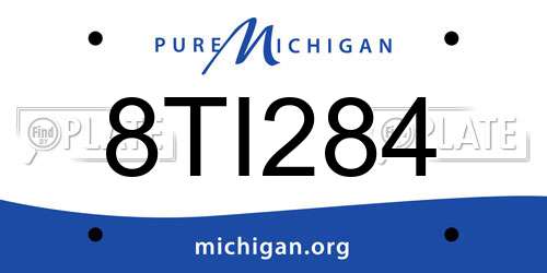 8TI284 Michigan License Plate
