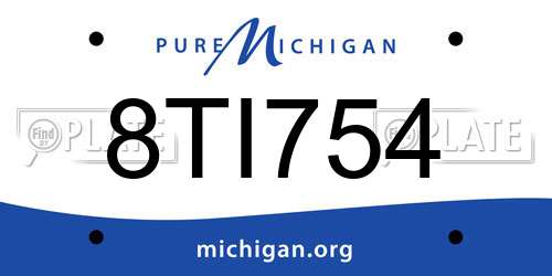 8TI754 Michigan License Plate