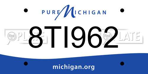 8TI962 Michigan License Plate