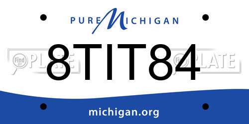 8TIT84 Michigan License Plate