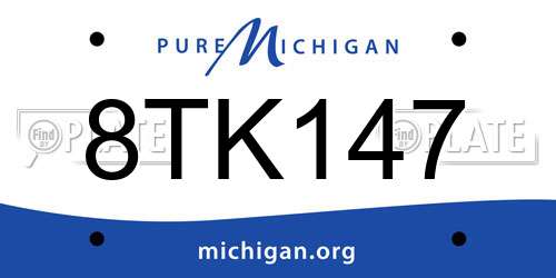 8TK147 Michigan License Plate