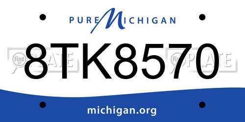 8TK8570 Michigan License Plate