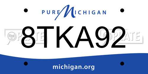 8TKA92 Michigan License Plate