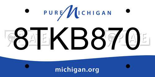 8TKB870 Michigan License Plate