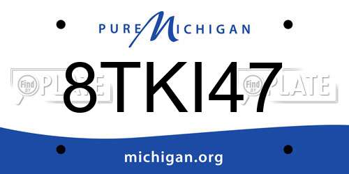 8TKI47 Michigan License Plate
