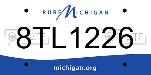 8TL1226 Michigan License Plate