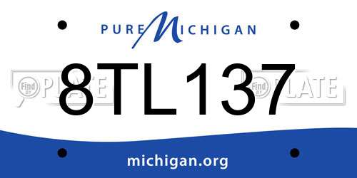 8TL137 Michigan License Plate