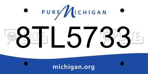 8TL5733 Michigan License Plate