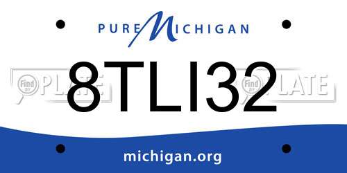 8TLI32 Michigan License Plate