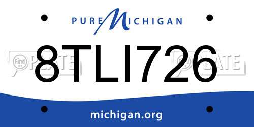 8TLI726 Michigan License Plate