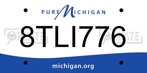 8TLI776 Michigan License Plate