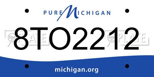 8TO2212 Michigan License Plate
