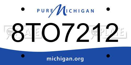 8TO7212 Michigan License Plate