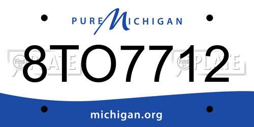 8TO7712 Michigan License Plate